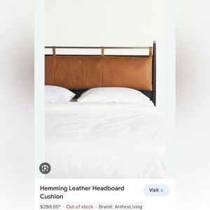 AnthroLiving Hemming Leather Headboard Cushion NWOT